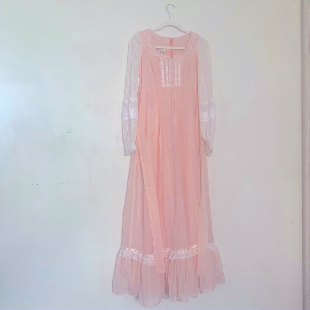 Gunne Sax Pink Cottagecore Dress